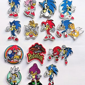 Sonic Hedgehog Tails fox Knuckles Eggman Patch Badge Iron On Sew On Tailsfox