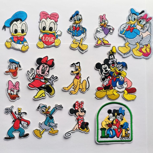 New 2024 Mickey Mouse Minnie Donald Duck Pluto dog Iron on Patch Badge