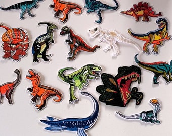 T-Rex Dinosaur Patch: Jurassic Iron On / Sew On Badge