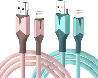 Charging cable for iPhone iPad Lightning to USB 1 m 2 m cable quick charger charge blue pink