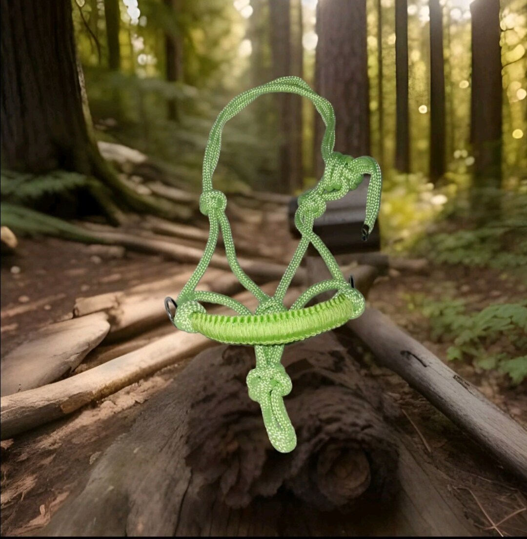 Bitless Rope Bridle. Bright Lime Green (great Hi Viz!) All Sizes ...