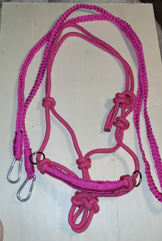Bride sans mors rose vif, lilas et turquoise. Taille poney, grand poney et cheval - Canada