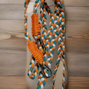 Orange, weiße und grüne handgewebte Paracord Zügel jede Größe gemacht
