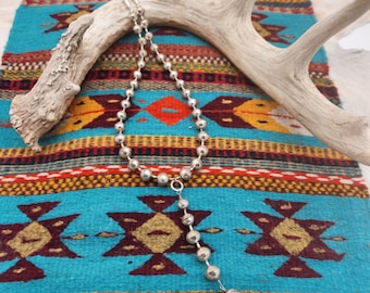 Sterling Silver Squash Blossom Pendant On Beaded Necklace