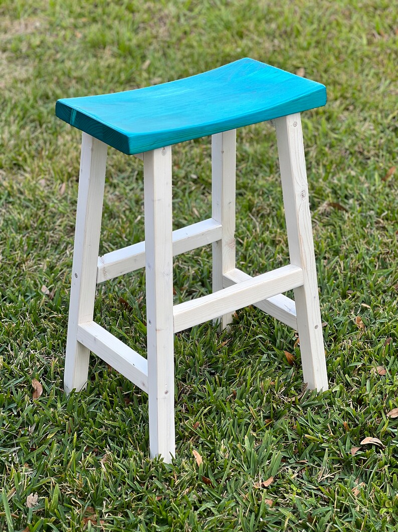 Saddle Seat Bar Stool Counter Height Rustic Counter Stool Etsy