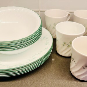 Corelle Callaway Ivy Dinnerware Set – Green Ivy Plates, Bowls & Mugs