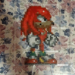 Knuckles the Echidna (Sonic 3 & Knuckles) Sprite - Perler Bead Pixel Art