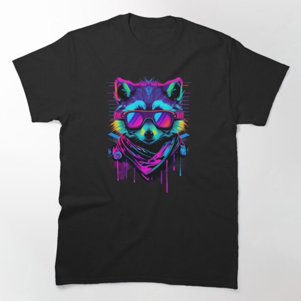 Raccoon Rave Shirt, Festival Outfits, Festival Clothing, Mens Rave Outfits, EDM clothing, Rave Tee, Mens Rave Clothing