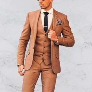 Rust Italian Slim-fit Premium, Rust 3 piece suit, Eligent wedding clothes, prom outfit suit, groom suit, Groomsmen suit, wedding suit, image 1