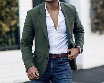 Veste italienne slim/tenue de mariage verte, tenue de bal de promo, veste de garçon d'honneur, veste de tenue de petit garçon, veste de bureau, veste d'anniversaire,