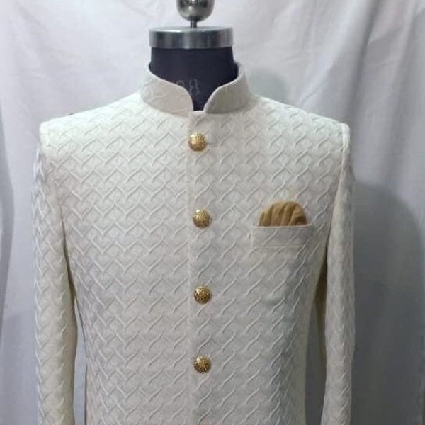 Men's premium white sherwani, + chudidar payjama, Mens Custum Sherwani, Prom sherwani, Gromsmen Gifts, UK & US wedding Sherwani