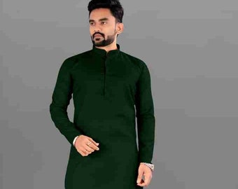 Men's Green kurta and payjama set, wedding clothes, mehndi drees, haldi outfit dress, prom bespoke, Groomsmen, custom made dress, Event