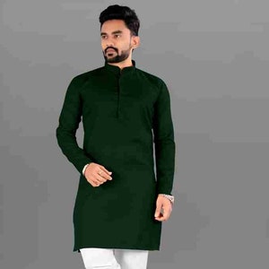 Men's Green kurta and payjama set, wedding clothes, mehndi drees, haldi outfit dress, prom bespoke, Groomsmen, custom made dress, Event image 1