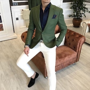 Buy Green Blazer Men Online In India Etsy India