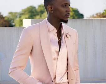 Luxury Men suit, Tuxedo suit pink 2 piece suit, wedding suit, party wear suit, Groomsmen suit, Elegant suit, Terracotta Trendy suit, holiday