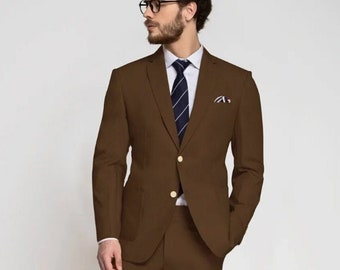 Men's premium Rust 2 Piece Suit, terracotta men's Custum suit, wedding clothes, prom bespoke outfit, Groomsmen suit, dinner outfits suit,