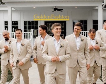 Men's premium suit, beige 2 piece suit, wedding clothes, Groom & Groomsmen suit, Party wear suit, gifts for men, Elegant, trendy, Terracotta