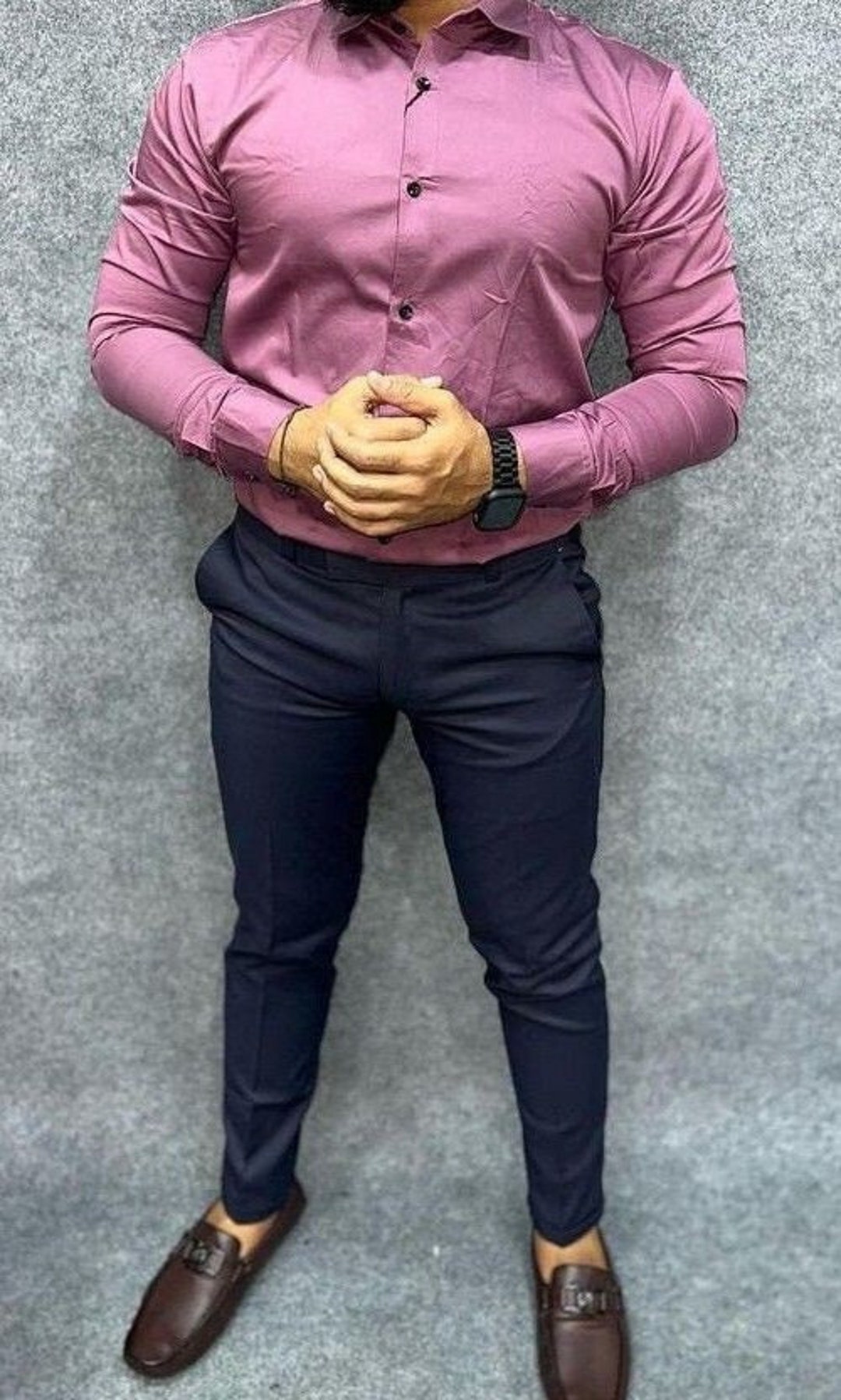 Grey Pants with Pink Shirt Smart Casual Outfits For Men (26 ideas &  outfits) | Lookastic