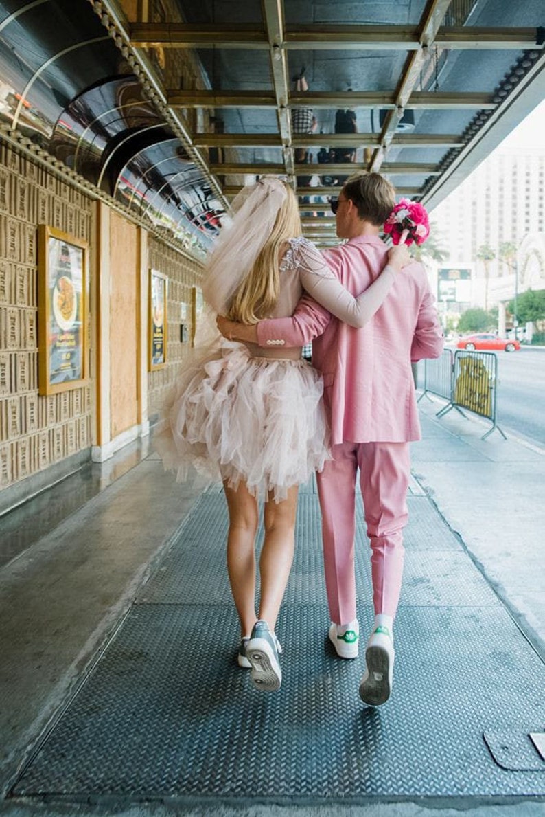 Pink 2 Piece Prince Suit with Flap Pockets & Notched Lapel for Groom