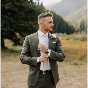Men's premium suit, Green 2 piece suit, wedding clothes, Groom & Groomsmen suit, Party wear suit, gifts for men, Elegant, trendy, Terracotta