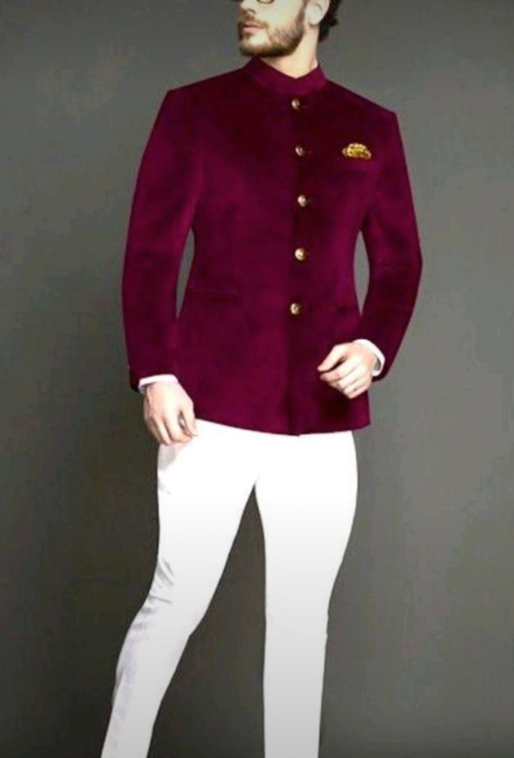 Jodhpuri velvet blazer deals