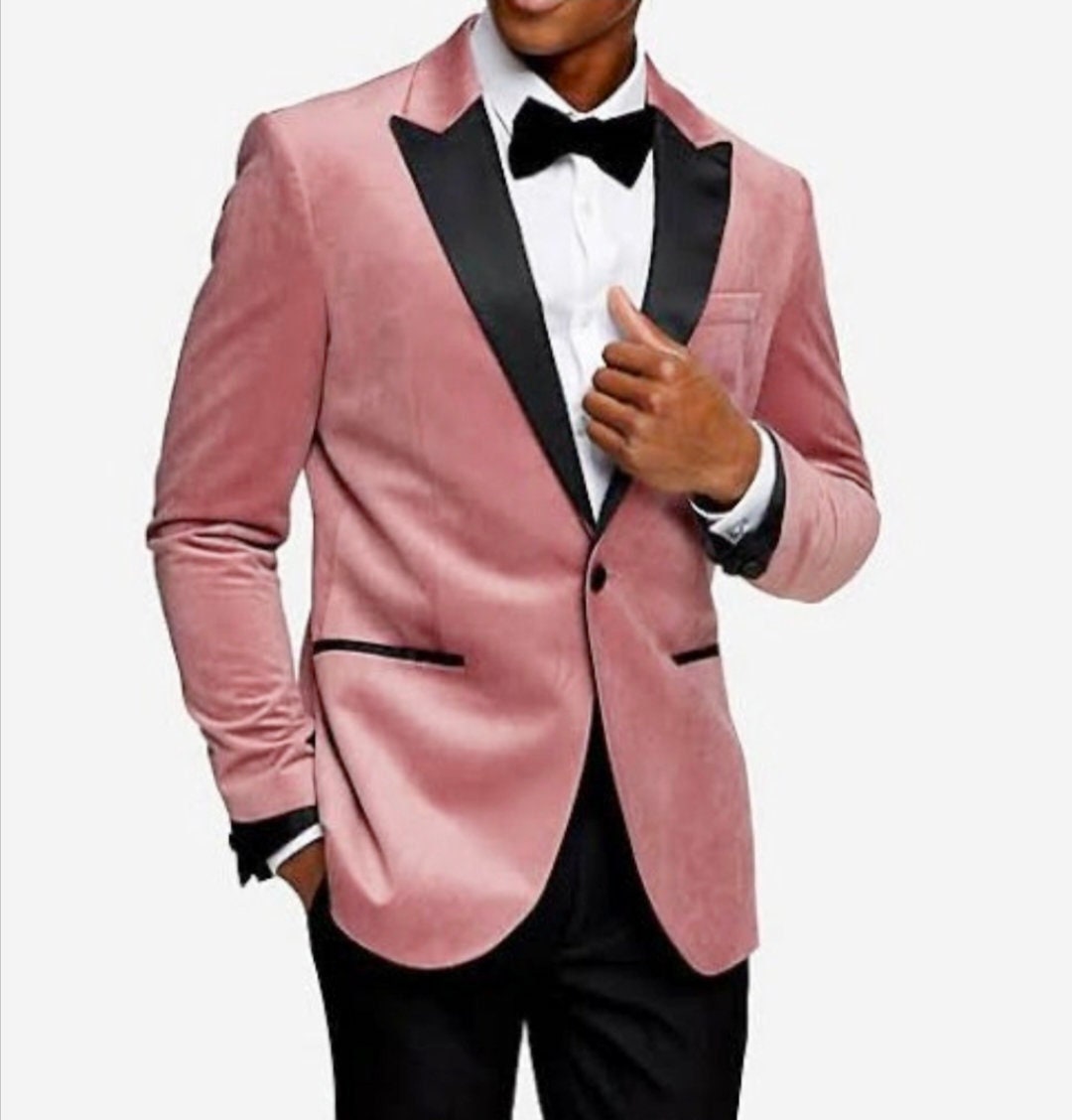 Mens pink velvet clearance suit