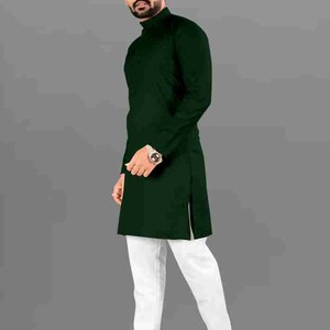 Men's Green kurta and payjama set, wedding clothes, mehndi drees, haldi outfit dress, prom bespoke, Groomsmen, custom made dress, Event image 2