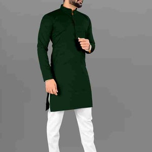 Men's Green kurta and payjama set, wedding clothes, mehndi drees, haldi outfit dress, prom bespoke, Groomsmen, custom made dress, Event image 3