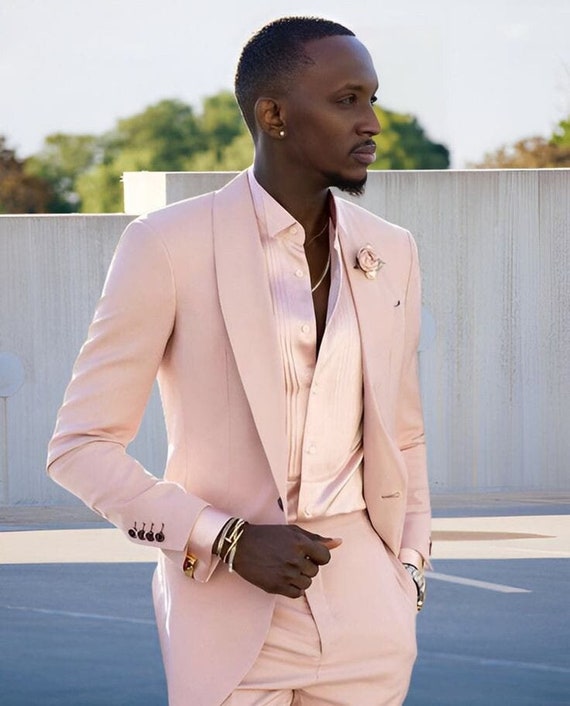 Luxury Men suit, Tuxedo suit pink 2 piece suit, wedding suit, party wear suit, Groomsmen suit, Elegant suit, Terracotta Trendy suit, holiday