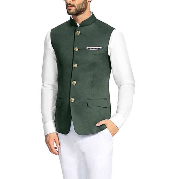 Mens dark green waistcoat hot sale
