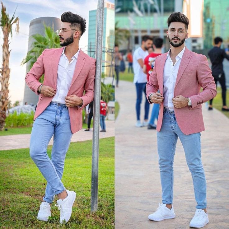 Pink-rose Italian Cut Blazer, One Button Coat, for Men, Pink Tuxedo ...