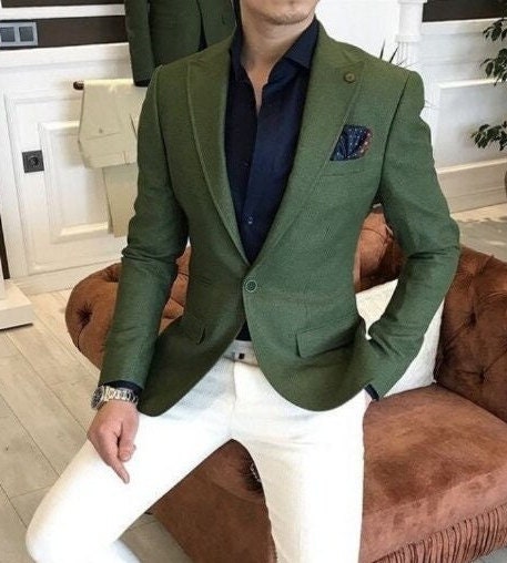Men s Premium Green Blazer wedding Wear Jacket Party Wear Outfit Prom Bespoke Gromsmen Gift for Men Office Dress Father s Gift Etsy Ireland