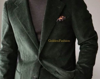 Men’s premium suits, Corduroy Green 2 Piece suit For Men's Wedding suit, wedding bespoke, parties Groomsmen Suit,groom Suits