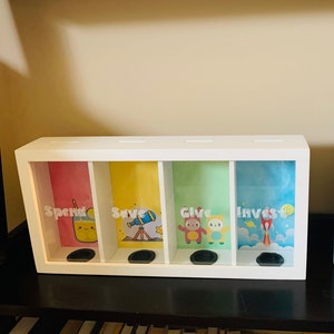 4 compartment Money Management Box - Spend, Save, Give, Invest
