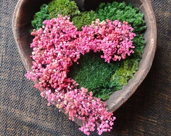 Moss Bowl Heart of Rose