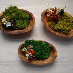 Moss Centerpiece Nature Inspired Table Decor Long Moss Bowl