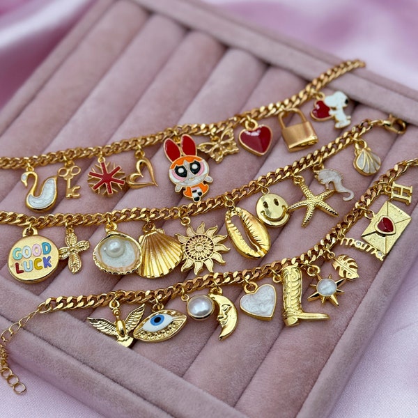 Bauen Sie Ihr eigenes benutzerdefiniertes Bettelarmband, wählen Sie Ihre Charms, entwerfen Sie Ihr eigenes benutzerdefiniertes Bettelarmband, personalisierte Geschenke, Vintage Bettelarmband