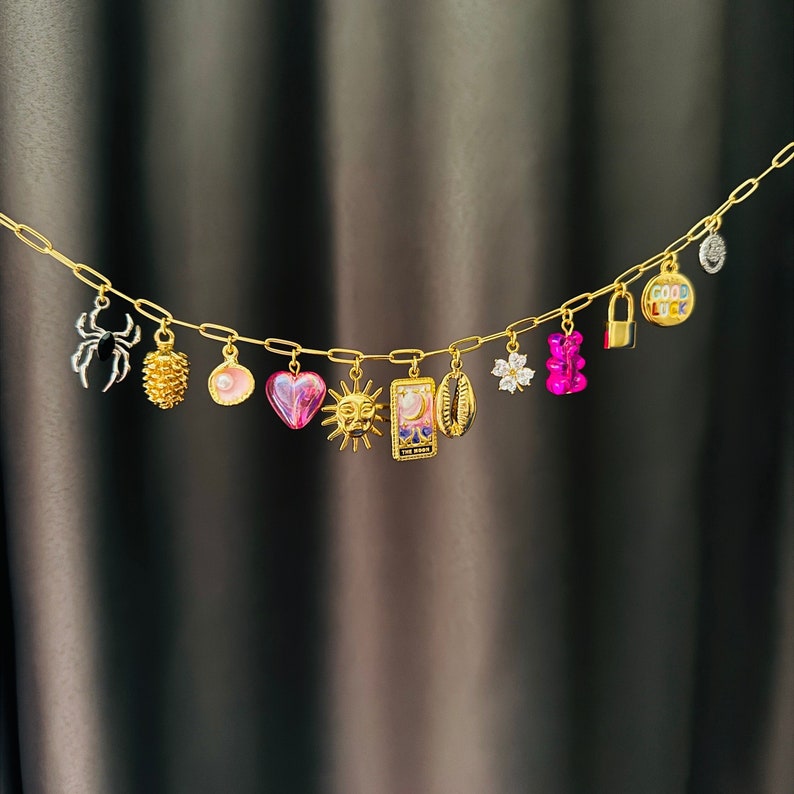 Bauen Sie Ihre eigene benutzerdefinierte Charm Halskette, wählen Sie Ihre Charms, entwerfen Sie Ihre eigene benutzerdefinierte Charm Halskette, personalisierte Geschenke, Vintage Charm Halskette Bild 1