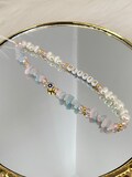 Rose Quartz Aquamarine Gemstone Phone Strap,Beaded Phone Charm,Healing Crystal Phone Chain,Personalized Name Phone Strap,Gift for Mom product logo