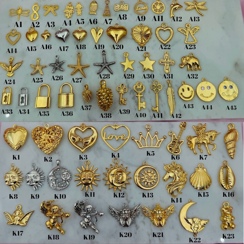 Bauen Sie Ihre eigene benutzerdefinierte Charm Halskette, wählen Sie Ihre Charms, entwerfen Sie Ihre eigene benutzerdefinierte Charm Halskette, personalisierte Geschenke, Vintage Charm Halskette Bild 2