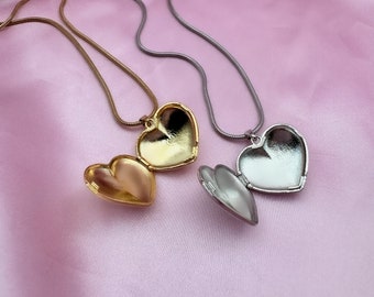 Herz-Medaillon-Halskette, Medaillon mit Fotos, Gold oder Silber Herz-Medaillon, Vintage Medaillon-Halskette, personalisiertes Geschenk, Geschenk für Mama
