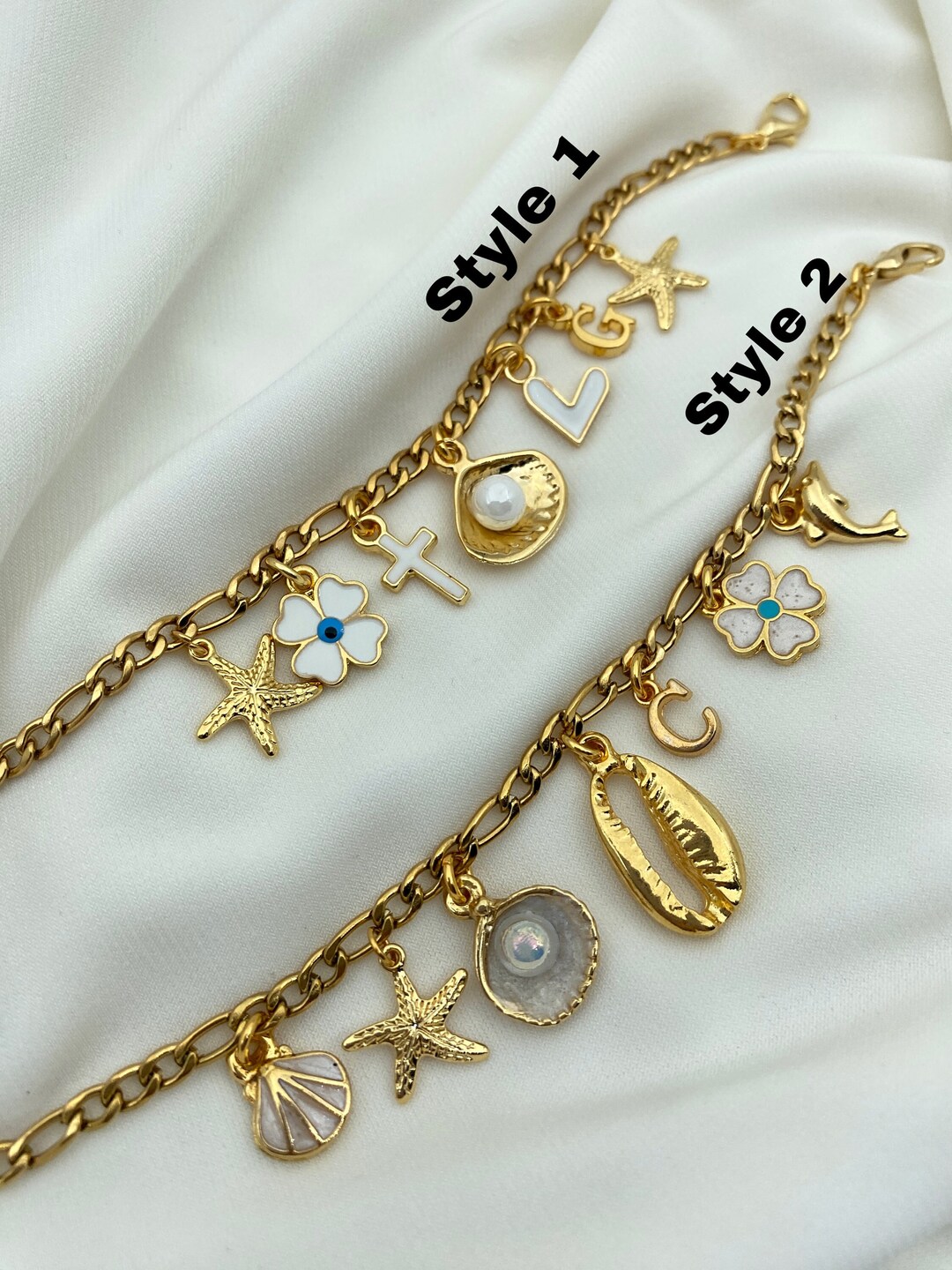 Custom Gold Charm Bracelet,anklet for Women,personalized Birthday Gift