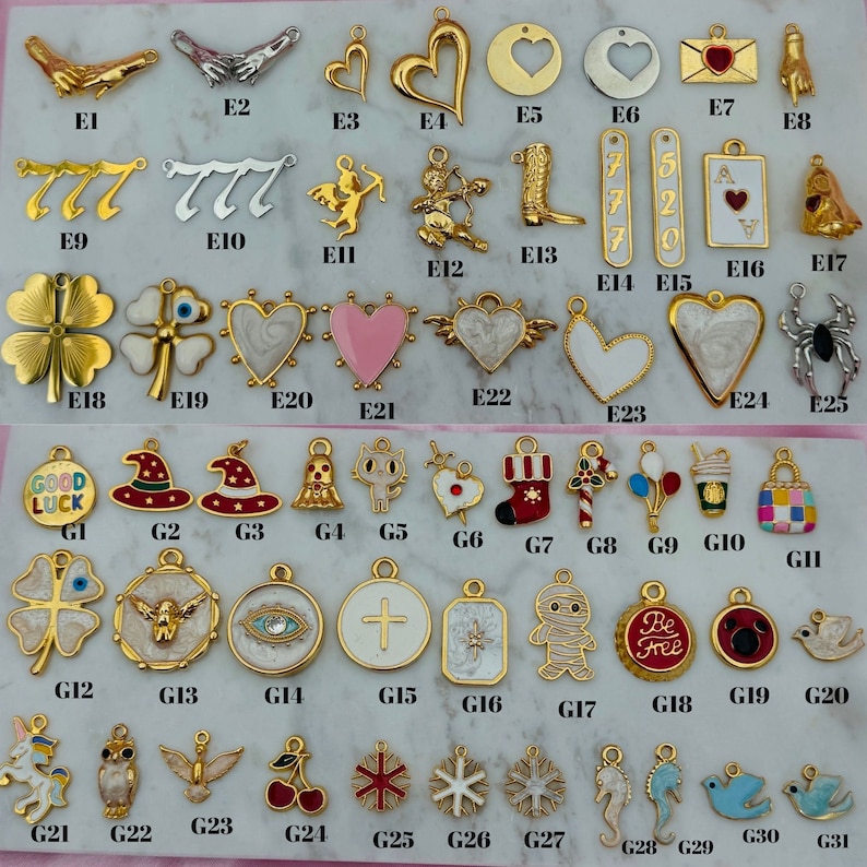 CHARME HALSKETTE, Bauen Sie Ihre eigene benutzerdefinierte Charm Halskette, wählen Sie Ihre Charms, entwerfen Sie Ihre eigene Charm Halskette, personalisierte Geschenke, Vintage Halsketten Bild 3