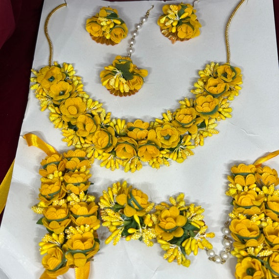 Artificial yellow flower jewellery outlet