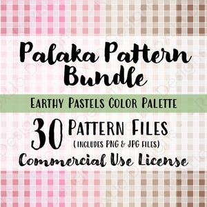 Pacote de Padrões Palaka [Paleta de Cores Pastel Terrosas] - Clipart de Fundo - PNG - JPG - Licença de Uso Comercial