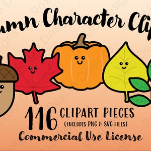 Autumn Character Clipart Bundle - PNG - SVG -Commercial Use License