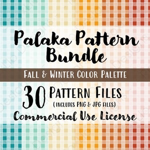 Lot de motifs Palaka [Palette de couleurs automne/hiver] - Clipart d'arrière-plan - PNG - JPG - Licence d'utilisation commerciale