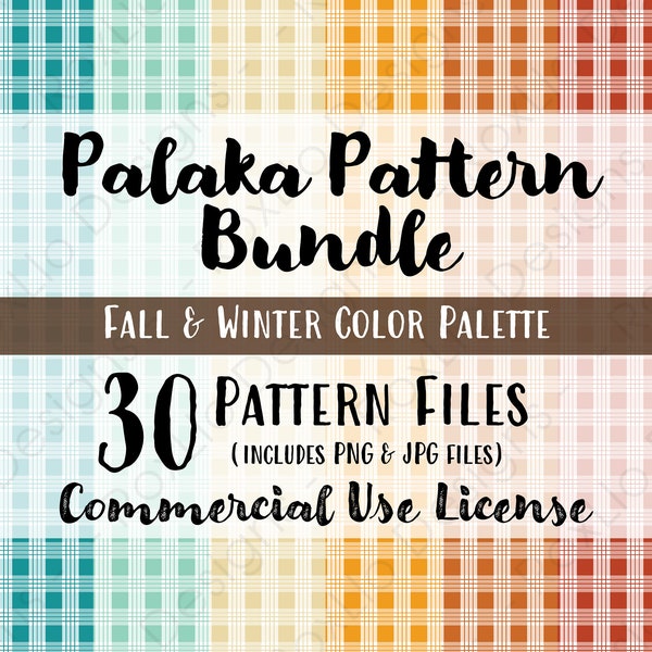 Palaka Pattern Bundle [Fall/Winter Color Palette] - Background Clipart - PNG - JPG - Commercial Use License