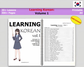 Learning: Korean vol.1 | Study Hangul | Reading Writing Grammar Korean Language | Best for Absolute Beginners | Digital Workbook