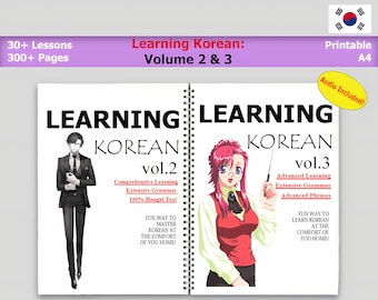 Learning: Korean vol.2-3 | Advance Korean | Mastering Korean | Extensive Grammar | 100% Hangul Text | Digital Workbook